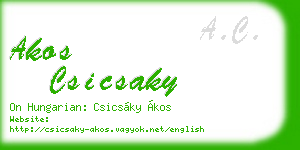 akos csicsaky business card