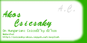 akos csicsaky business card